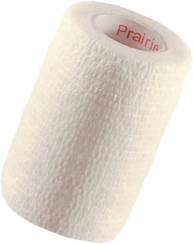 3 Inch Vet Wrap Tape Bulk (White) (Pack of 12) Self Adhesive Adherent Adhering Flex Bandage Grip Roll for Dog Cat Pet Horse