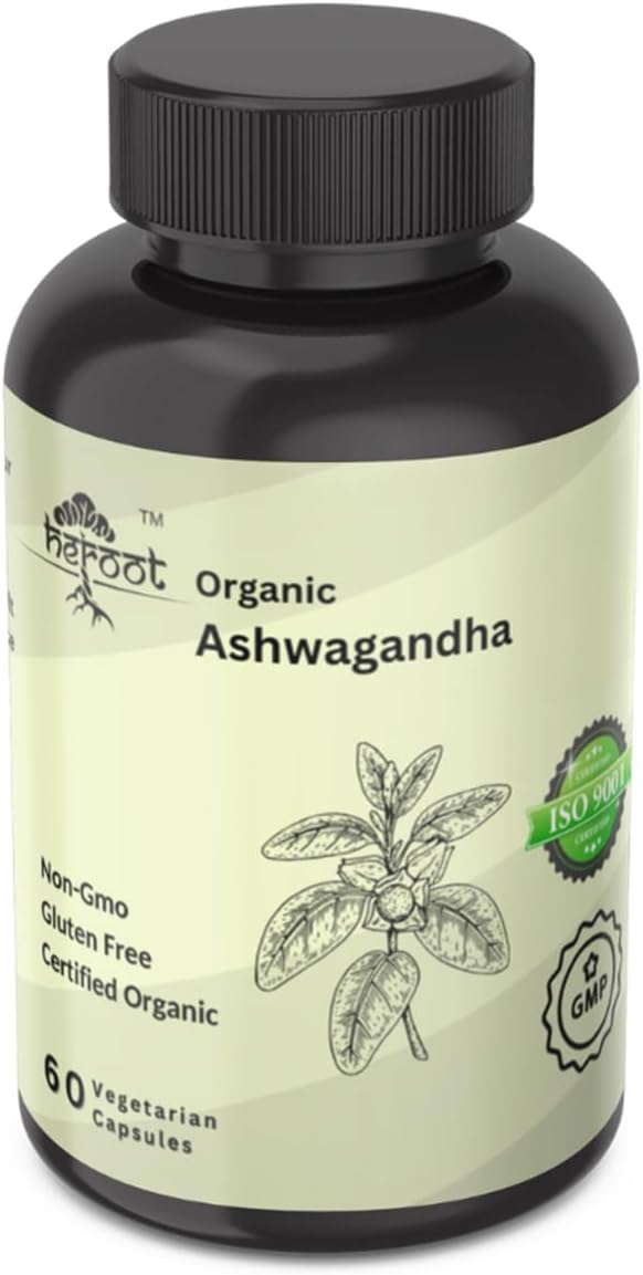 Organic AshwagandhaCapsules Pure Organic Ashwagandha Powder and Root Extract - Stress Relief, Mood Enhancer (Pack of 120 Capsule)