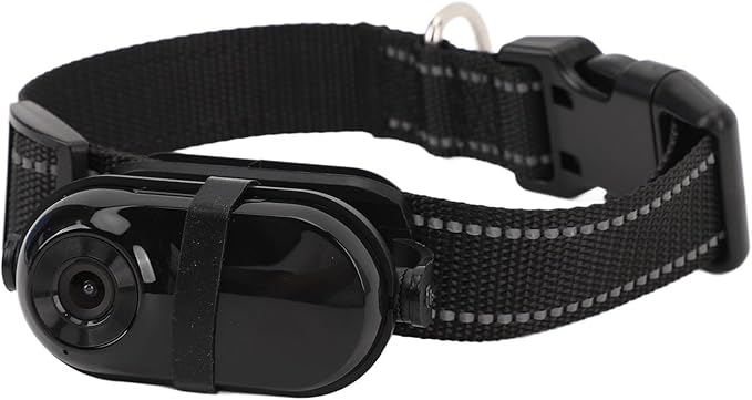 Hd 1080p Cat Camera Collar, Adjustable Wireless Pet Tracker with Memory Card, Mini Action Camera for Dogs & Cats, Video Recording & Monitoring Black 64GB