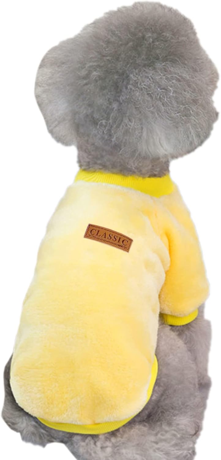 Jecikelon Pet Dog Clothes Dog Sweater Soft Thickening Warm Pup Dogs Shirt Winter Puppy Sweater for Dogs (Z01-Yellow, X-Small)