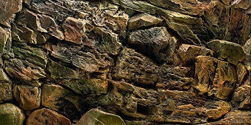 Rock Wall Aquarium Background Poster PVC Fish Tank Decor Landscape 24 36 48 72 (30" x 12"/ 76 x 30cm)
