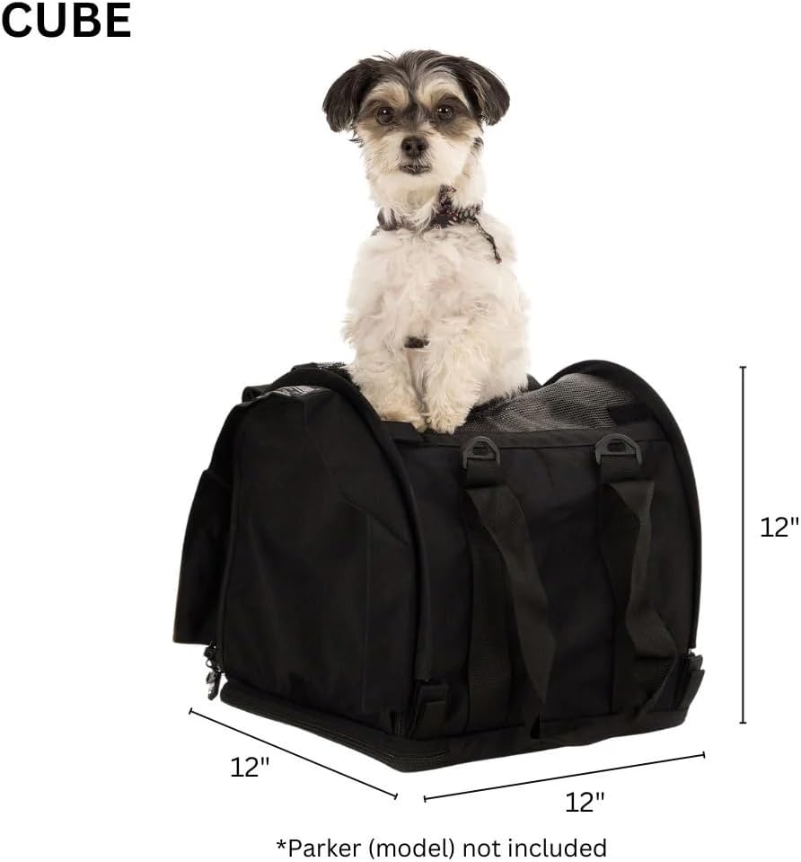 SturdiBag Pro 2.0 Pet Travel Carrier for Cats and Dogs | Soft Sided Pet Carrier Bag with Safety Clips and Seatbelt Straps for Airplane or Car Travel | Cube, Red