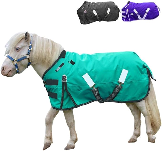 Derby Originals Nordic-Tough 1200D Heavyweight Mini Horse & Pony Turnout Blanket – Waterproof, Breathable, 300g Insulation, 210T Lining, Reflective, 2-Year Warranty (Turquoise, 46")