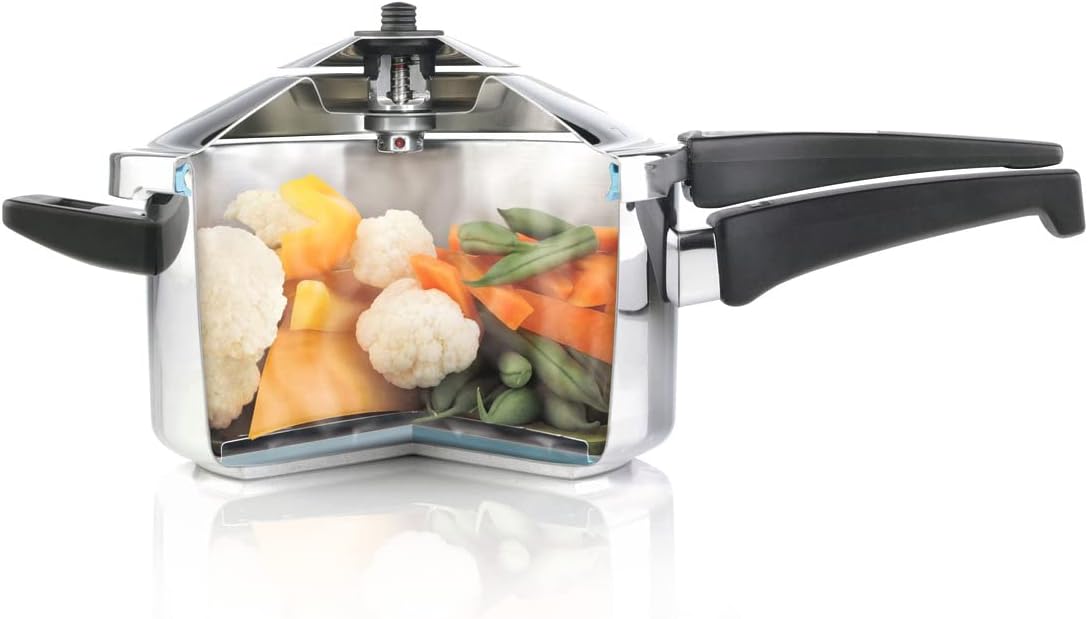 Kuhn Rikon Duromatic Stainless-Steel Saucepan Pressure Cooker - 3.7-Qt