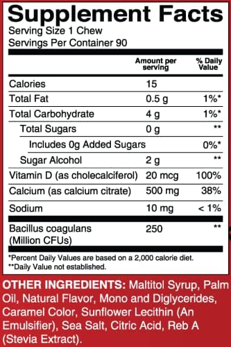 BariatricPal 90-Day Bariatric Vitamin Bundle (Multivitamin ONE 1 per Day! Capsule with 45mg Iron and Calcium Citrate Soft Chews 500mg with Probiotics - Caramel Apple)