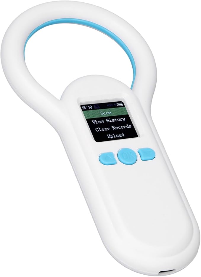Pet Microchip Scanner, 500 Records Storage, 134.2Khz Reader, 1.44 Inch TFT Screen, ISO 11784/11785 FDX B Compatible, for Animal Dog Identification