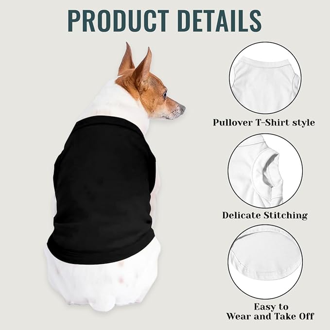 Customized Dog Shirt Custom Pet Clothes T Shirts for Small to Large Dogs Design Image Logo Text Outfits for Puppy Cat Personalized Breathable Sleeveless Pullover All-Black, XXL