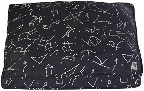 Molly Mutt Sheepy Wool Crate Mat - 100% Cotton Canvas Cover with Temperature-Regulating 100% Natural Wool-Filled Insert Dog Bed - Soft & Supportive Wool-Filled Bed - (42"x28"x2.5", Rocketman)