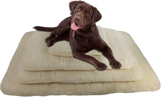 ActiveDogs Hi Loft Sherpa Faux Lambskin Dog Bed - Small 18"x24" - Orthopedic & Machine Washable - Double Layered