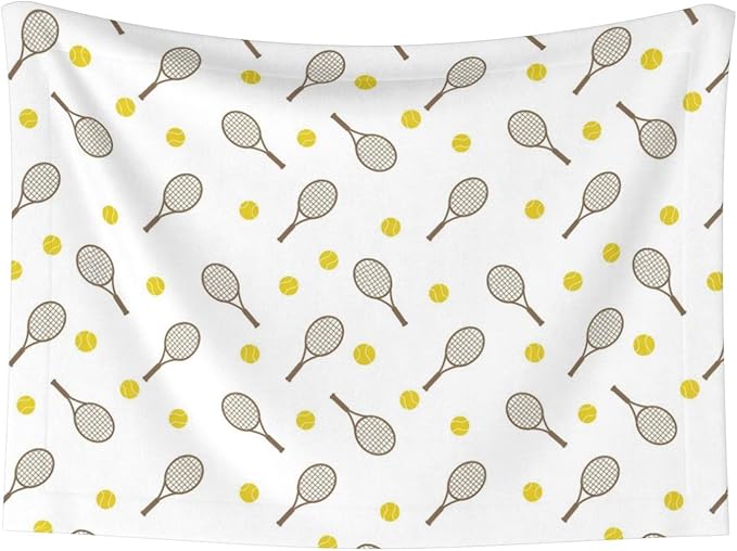 Pet Blanket for Couches and Beds, Tennis Rackets Balls, Reversible Double Sided Plush Design with Soft Bumpy Texture and Smooth Surface, Furniture Protector