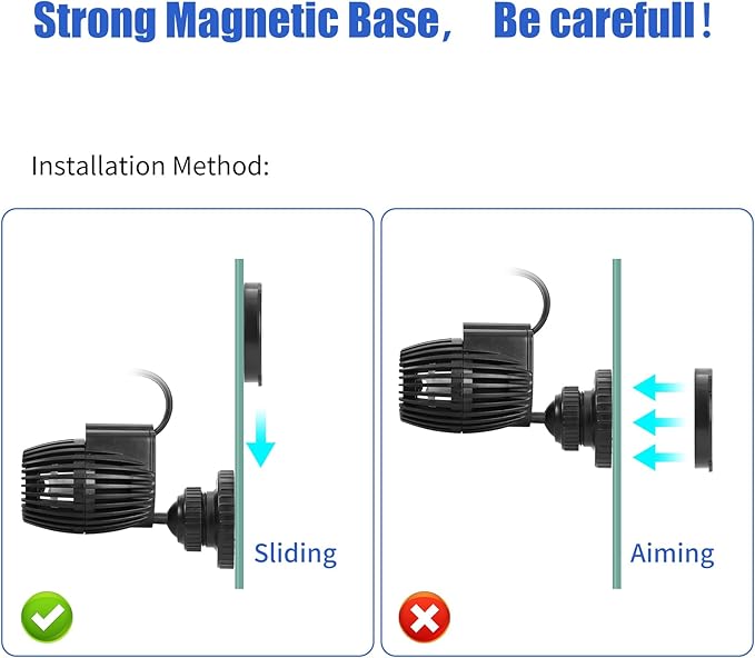 AQUANEAT Aquarium Wavemaker Circulation Pump, 480GPH Fish Tank Powerhead, Submersible Water Pump, Magnetic Base (Pack of 2)