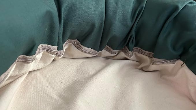 Organic Cotton Canvas Dog Bed: Removable Cover, Natural Fill - Made in USA (Sage Green, Large 35" x 8" inches)