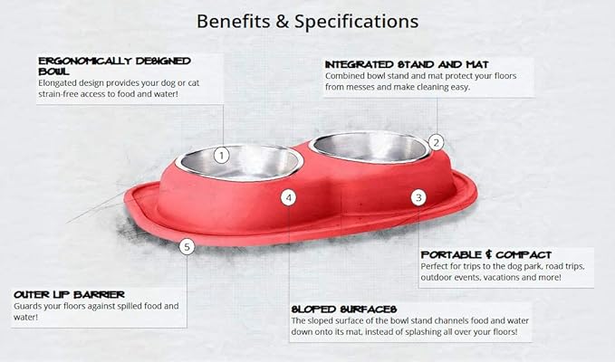 WeatherTech Double Low Pet Feeding System w/Plastic Dog/Cat Bowls - 16 oz (2 Cups) Light Grey (PDL1602LG)
