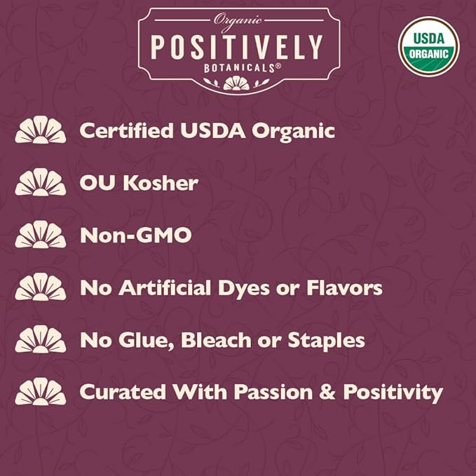 Organic Positively Botanicals Company, Lemon Balm Herbal Tea Bags, 20 Count