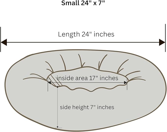 Organic Cotton Canvas Dog Bed: Removable Cover, Natural Fill - Made in USA (Cow Print Brown White, Small 24" x 7" inches)