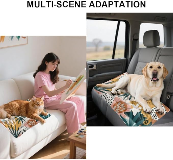 Modern Tropical Colorful Washable Dog Beds for Crates Cage Mat for Dog Crate Kennel Pads Crates Crate Bed Washable Non-Slip Bed Patio Mat Small Indoor Outdoor 24X18 Inch