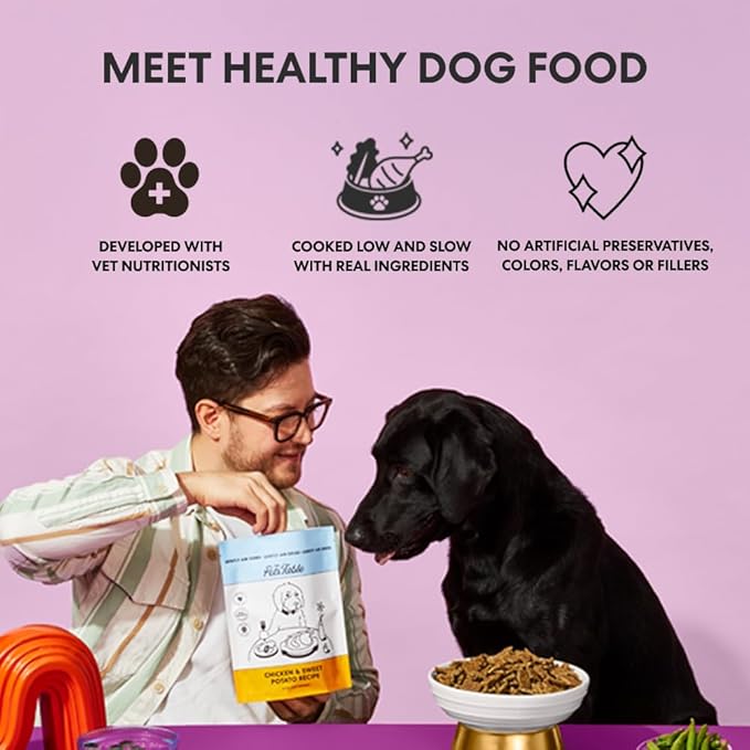 The Pets Table - Air Dried Dog Food Sampler 4 Pack - 16 Ounce Bags of Each: Beef & Berries, Chicken & Sweet Potato, Salmon & Whitefish, and Lamb & Beef - 16 Ounce (Pack of 4)