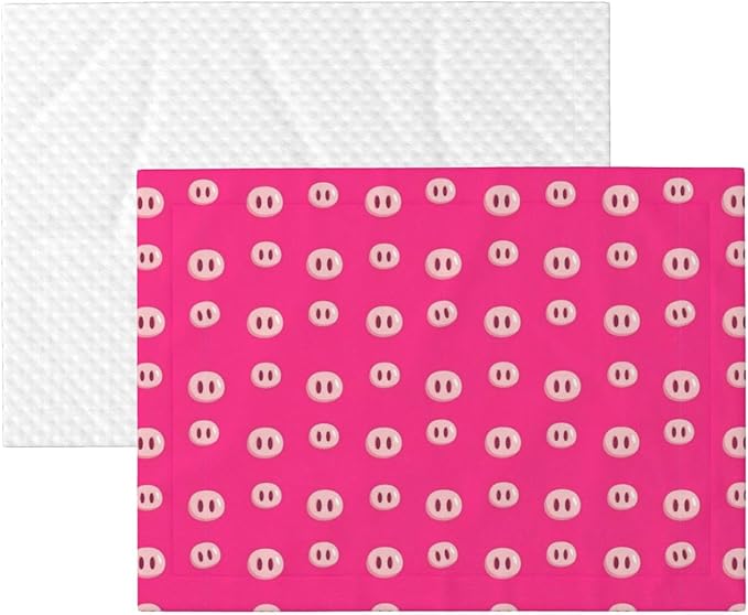 Reversible Plush Dot Pet Blanket for Dogs and Cats, Cute Pig Nose Printed Pink, Ultra Soft Two Sided Design with Warm Fuzzy Side and Smooth Side for Comfort