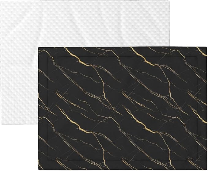 Pet Blanket for Couches and Beds, Chic Black and Gold Marble Texture, Reversible Double Sided Plush Design with Soft Bumpy Texture and Smooth Surface, Furniture Protector