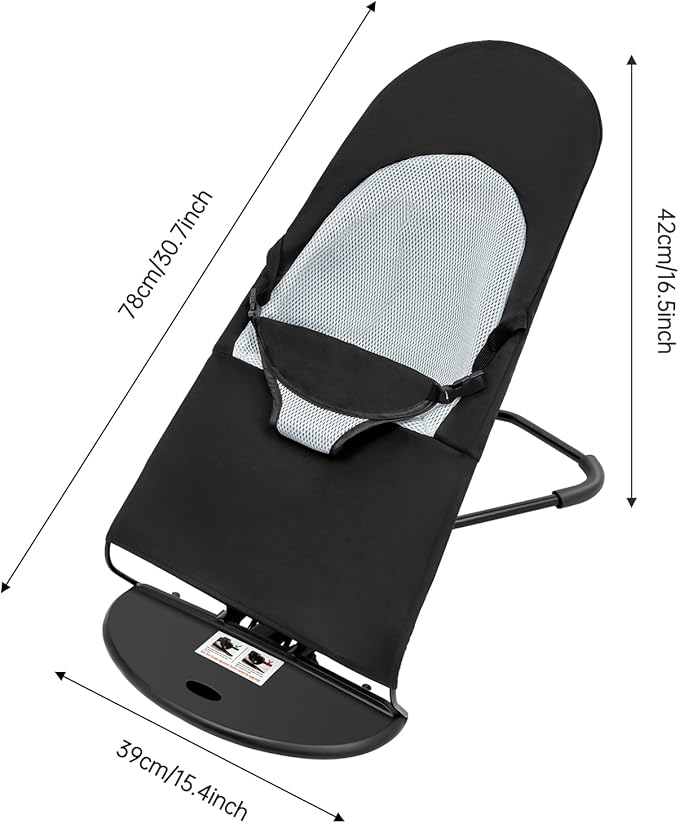 Pet Rocking Chair, Portable Foldable Pet Rocker Bed with 3-Level Adjustable Height, No Assembly Required Breathable Pet Lounger for Small Dogs & Cats Under 33lbs (Black)