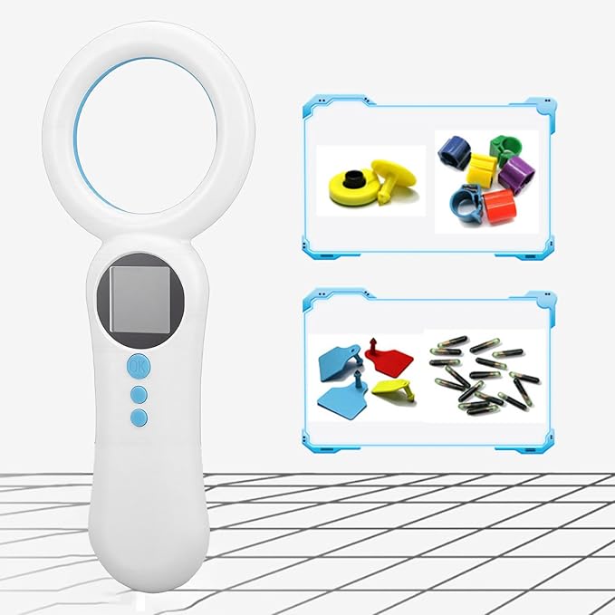 Microchip Scanner, 500 Records Rechargeable Handheld Animal Chip Reader Data Storage Upload to PC Pet Chip ID Scanner for FDX B Chips 134.2kHz 125kHz