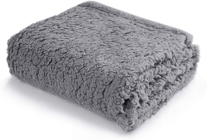 Pet Blankets for Couch Sofa Bed Dog Blankets Reversible Cat Blanket Soft Furniture Protector Cover for Small Medium Large Dogs Cats, Grey, 16 x 24 inches
