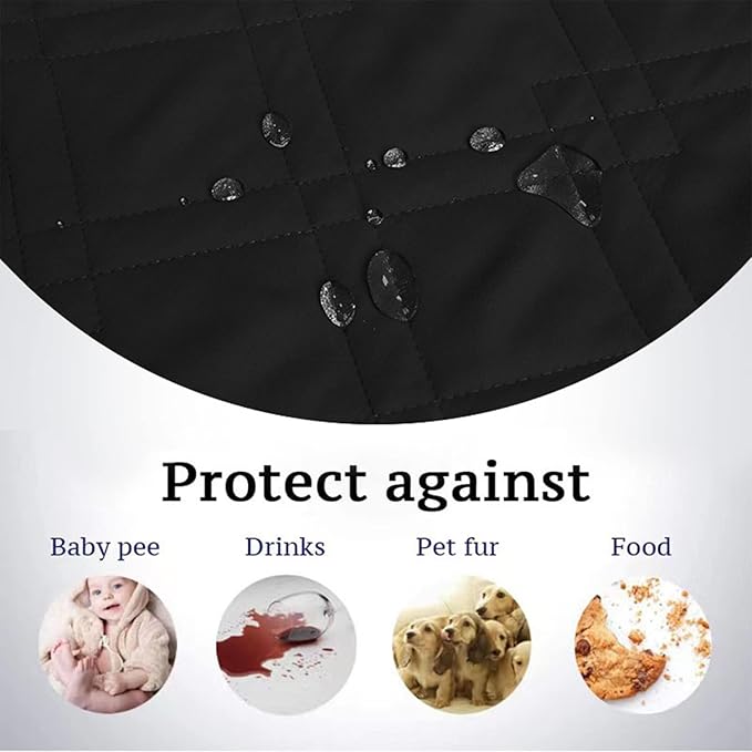 Waterproof Dog Bed Covers for Couch Protection, Water-Resistant Soft Dog Pet Blanket Anti-Slip Dog Blanket for Bed, for Furniture Bed Couch Sofa (Black,86x82inch)
