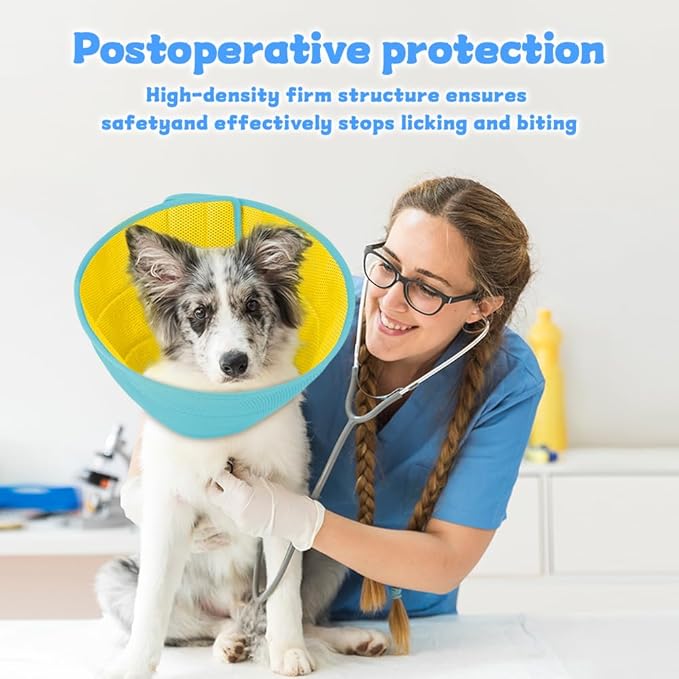 Soft Dog Cone Recovery Collars & Cones After Surgery for Medium Large Dogs, Comfy Ecollars to Stop Licking, Adjustable, Dog Ecollars for Recovery Plastic: Superior Support Fabric: Soft Comfort, XL