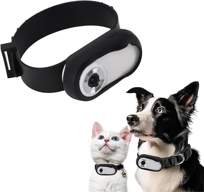 Sorandy Pet Sport Camera, 1080P Dog Tracker Collar, Upgrade 360° Rotating Cat Camera Collar with 6 Layer Optical Glass Lens, 170° Wide Angle Video Image, 2‑3 Hours Working Time