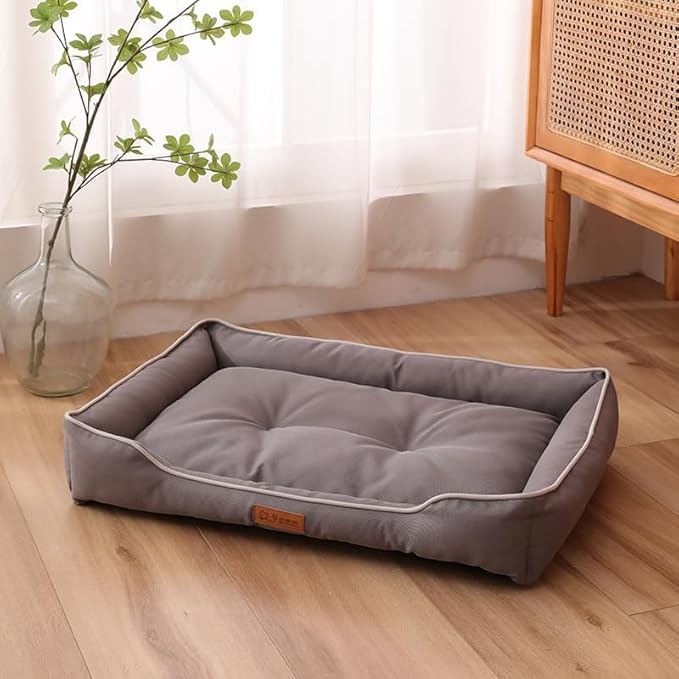 Pet Bed & Dog Beds: Waterproof Dog Bed for Small/Med/Large Dogs/Cats Premium Oxford Cloth, All-Season, Bite-Resistant, Shape-Retaining, Thick PP Cotton, Quick Rebound, Urine-Proof (Small)