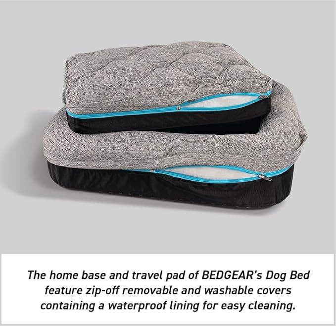 Bedgear Performance Dog Bed - Extra Large - Durable Pet Bed with Washable Cover - Removable Pad for Travel
