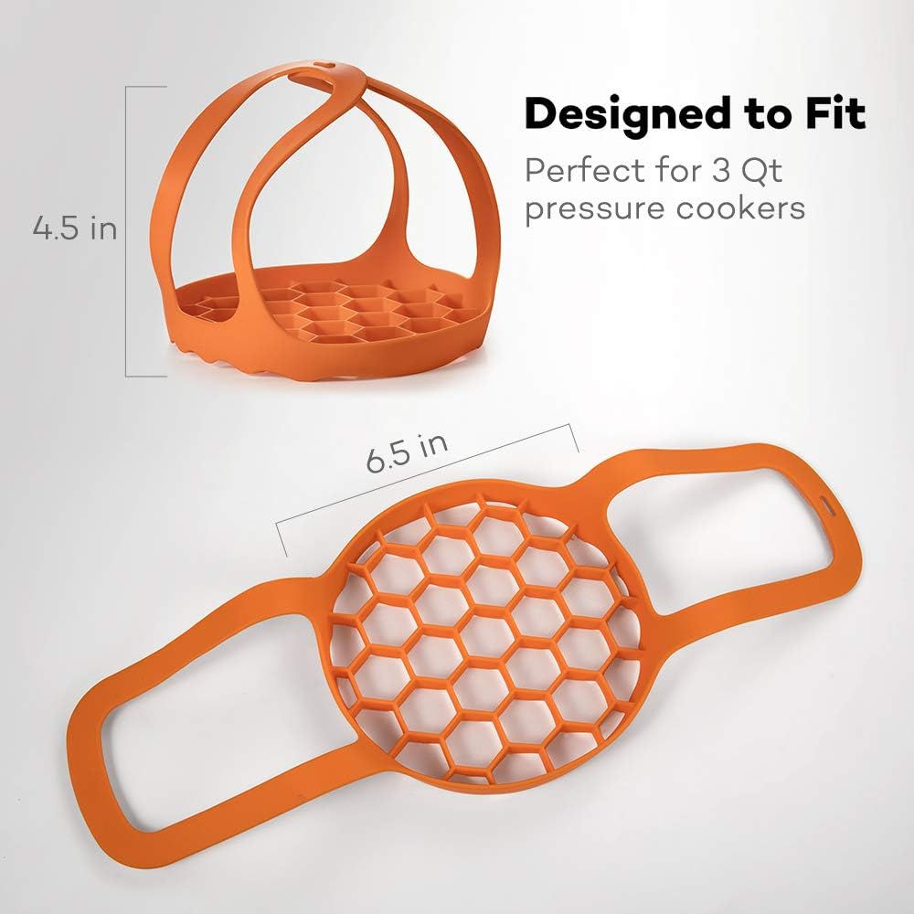 SiCheer Pressure Cooker Sling Silicone Bakeware Sling Compatible with Instant Pot 3 Qt, Compatible with Other Brand Multi-Function Cookers