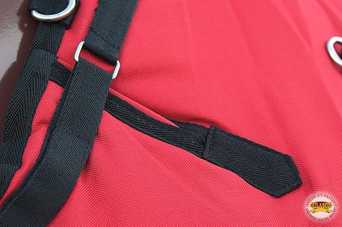 HILASON 1200D Winter Waterproof Poly Horse Turnout Blanket Belly Wrap Red | 76 in