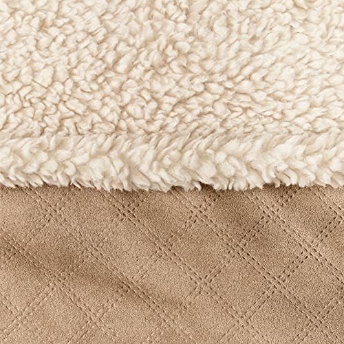 Orvis ComfortFill-Eco Fleece Wraparound Dog Bed - Soft Dog Beds with 360-Degree Support for Small, Medium, Large Dogs, Khaki - L