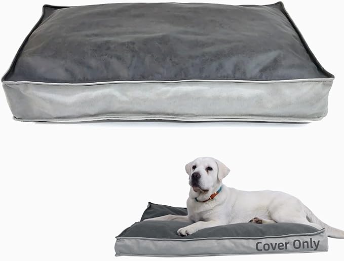 Dog Bed Cover, Comfortable and Quiet Dog Bed Covers for Pet Mat Bed,Washable Removable Cover，Faux Leather Pet Nest, 30" L x 20" W x 3" H ，Cover Only