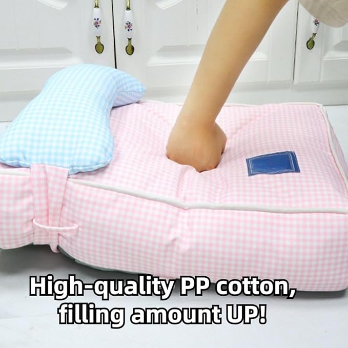 Dog Bed for Small Dogs, Dog Mattress with Pillow for Crate Kennel, Sofa Dog Bed, Super Soft Pet Bed for Medium, Small Dogs Breeds,Pet Bed Puppy Bed,Beds & Furniture (Yellow,Small)