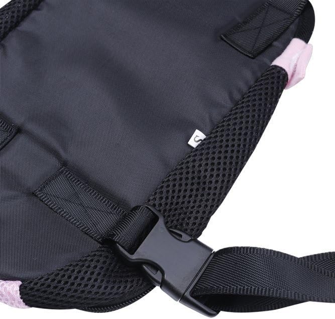 Pet Dog Puppy Cat Carrier Five Holes Backpack Double Shoulder Straps Canvas Cotton Front Chest Backpack Bag(Black, Large)