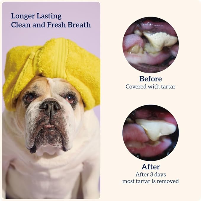 Groovies Flexible Dog Dental Chews with Patented DentalFit Technology to Help Support Tartar Control & Fresh Breath, Medium Dog Chews for 15-25 lb Dogs, USA Manufactured Oral Care, 10 Chews