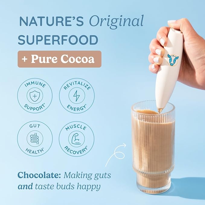 Colostrum Supplement Powder for Gut Health, Immune Support, Muscle Recovery & Wellness | Natural IgG Pure Whole Bovine Colostrum Superfood, Chocolate, 60 Servings