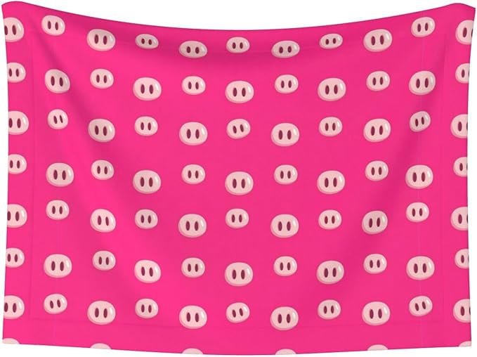 Reversible Plush Dot Pet Blanket for Dogs and Cats, Cute Pig Nose Printed Pink, Ultra Soft Two Sided Design with Warm Fuzzy Side and Smooth Side for Comfort