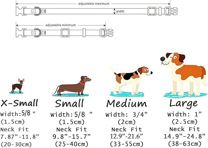 Dog Collar - Adjustable Heart Dog Collar - Love Theme - Perfect for Small Medium Large Dogs(Pink Heart,L)