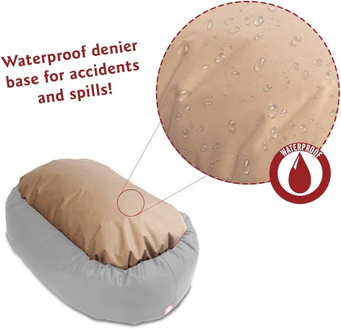 Majestic Pet 52 Inch Links Sherpa Calming Dog Bed Washable – Cozy Soft Round Dog Bed with Spine for Head Support - Fluffy Donut Dog Bed 52x35x11 (inch) – Round Pet Bed X- Large - YELLOW