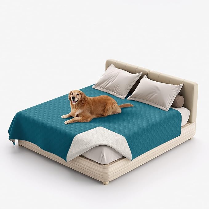 Waterproof Dog Bed Covers for Couch Protection, Water-Resistant Soft Dog Pet Blanket Anti-Slip Dog Blanket for Bed, for Furniture Bed Couch Sofa (Deep Blue,86x82inch)