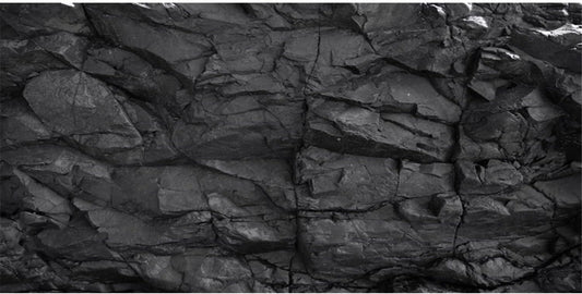 AWERT 48x24 inches Stone Aquarium Background Black Rock Fish Tank Background Rocky Terrarium Background Polyester Background