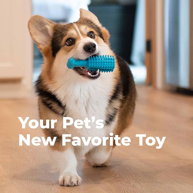 Oxyfresh Dog Dental Chew Toy - Best Dog Teeth Cleaning Toy – A Simple Bite and Brush Toy That Helps Remove Plaque, Cleans Teeth & Freshens Breath Without Brushing - Large