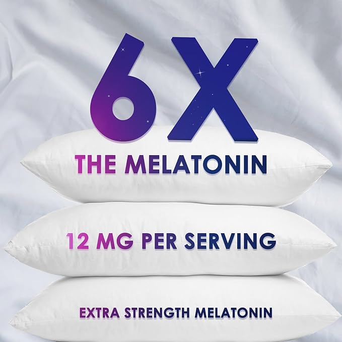 Sleep Gummies - 12mg Melatonin Natural Sleep Vitamin Supplement Formula with L-theanine, Chamomile, & Lemon Balm - Extra Strength Sleep Gummy, Non-Habit Forming Restful Sleep Women & Men - 60 Gummies