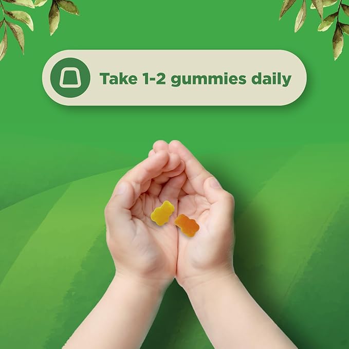 USDA Organic Kids Multivitamin Gummies - Multivitamin for Kids Immune Support with Vitamins A, C, D3, E, B6 & B12, Zinc & Iodine - Children's Vitamins Chewable Formula for Strong Health - 60 Count