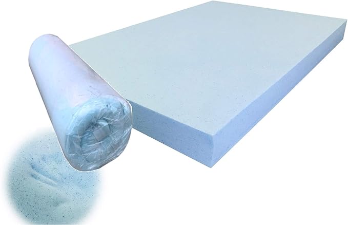 Pet Dog Bed Blue Cooling Gel Infused High Density Solid Memory Foam Pad (55x37x4 inches (2pack))