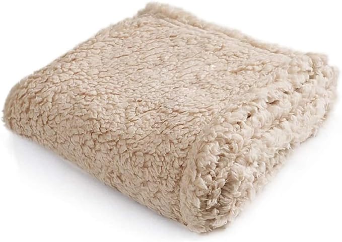 Pet Blankets for Couch Sofa Bed Dog Blankets Reversible Cat Blanket Soft Furniture Protector Cover for Small Medium Large Dogs Cats, Beige, 41 x 30 inches