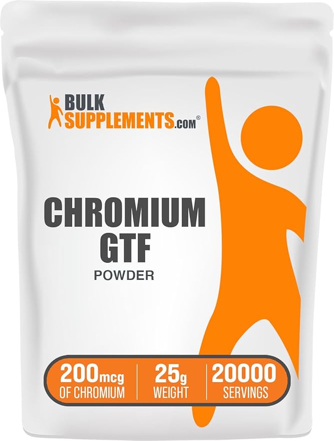 BulkSupplements.com Chromium GTF Powder - Mineral Supplements - Gluten & Yeast Free, 200mcg of Chromium, 1.7mg per Serving, 25g (0.88 oz) (Pack of 1)
